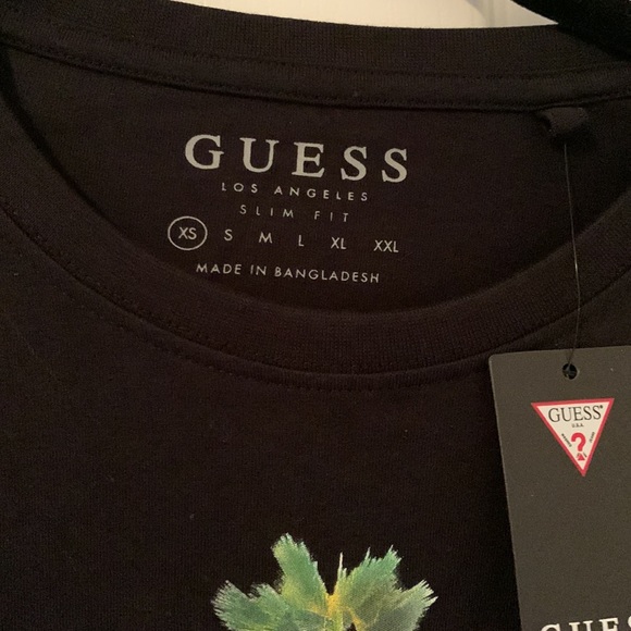 Guess Tropical Black Logo Tee shirt New with Tags size XS - Picture 3 of 4